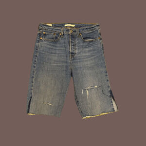 Levi’s Wedgie Fit Denim Shorts | Distressed, Raw Hem | Size 28 | Premium